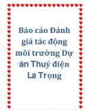 Báo cáo Đánh giá tác động môi trường Dự án Thuỷ điện La Trọng