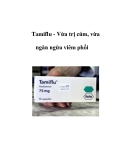 Tamiflu - Vừa trị cúm, vừa ngăn ngừa viêm phổi   