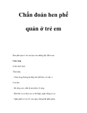 Chẩn đoán hen phế quản ở trẻ em   