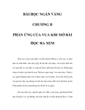 BÀI HỌC NGÀN VÀNG - CHƯƠNG II  