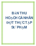 BẢN THU HOẠCH CÁ NHÂN ĐỢT THỰC TẬP SƯ PHẠM