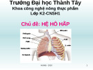 Báo cáo: hệ hô hấp