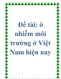 Đề tài: Thực trạng ô nhiễm môi trường ở Việt Nam hiện nay