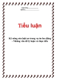 Tiểu luận: Kỹ năng luật sư trong vụ án lao động- Những vấn đề lý luận và thực tiễn