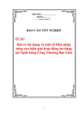 Luận văn tốt nghiệp: Rủi ro tín dụng và một số biện pháp nâng cao hiệu quả hoạt động tín dụng tại Ngân hàng Công Thương Bạc Liêu