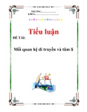 Tiểu luận:Mối quan hệ di truyền và tâm lí