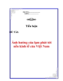 Tiểu luận: : “Ảnh hưởng của lạm phát tới nền kinh tế của Việt Nam”