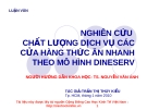 Luận văn: Nghiên cứu chất lượng dich vụ các cửa hàng thức ăn nhanh theo mô hình DINESERV