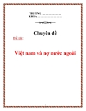 CHUYÊN ĐỀ: VIỆT NAM VÀ NỢ NƯỚC NGOÀI