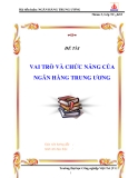 Đề tài: Vai trò và chức năng của ngân hàng trung ương