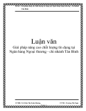 Giải pháp nâng cao chất lượng tín dụng tại Ngân hàng Ngoại thương - chi nhánh Tân Bình