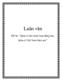 Đề tài: "Quản lí nhà nước hoạt động bảo hiểm ở Việt Nam hiện nay"