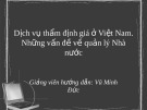 Dịch vụ thẩm định giá ở Việt Nam. Những vấn đề về quản lý Nhà nước