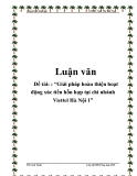 Luận văn: “Giải pháp hoàn thiện hoạt động xúc tiến hỗn hợp tại chi nhánh Viettel Hà Nội 1”