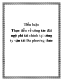 Đề tài: Thực tiễn về công tác đãi ngộ phi tài chính tại công ty vận tải Đa phương thức