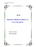 Đề tài " PHƯƠNG TRÌNH SAI PHÂN VÀ CÁC ỨNG DỤNG "