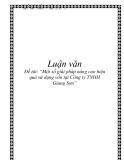 Đề tài: “Một số giải pháp nâng cao hiệu quả sử dụng vốn tại Công ty TNHH Giang Sơn”