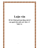 Đề tài: Đánh giá hoạt động sinh kế của người dân miền núi  thôn 1-5 Nghệ An