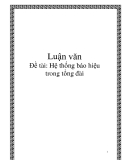 Đề cương: Hệ thống báo hiệu trong tổng đài