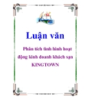 Luận văn: Phân tích tình hình hoạt động kinh doanh khách sạn KINGTOWN