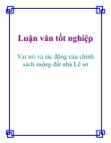 Luận văn:  Vai trò và tác động của chính sách ruộng đất nhà Lê sơ