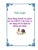 Tiểu luận:  Hoạt động thanh tra, giám sát của NHNN Việt Nam và tác động tới ổn định hệ thống tài chính