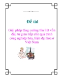 Đề tài:  Giải pháp tăng cường thu hút vốn đầu tư gián tiếp cho quá trình công nghiệp hóa, hiện đại hóa ở Việt Nam