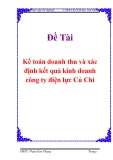 Báo cáo thực tập: Kế toán doanh thu và xác định kết quả kinh doanh công ty điện lực Củ Chi"