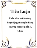 Tiểu luận: Phân tích môi trường hoạt động của ngân hàng thương mại cổ phần Á Châu