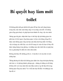 Bí quyết hay làm mới toilet  