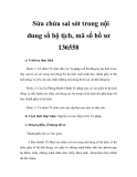 Sửa chửa sai sót trong nội dung sổ hộ tịch, mã số hồ sơ 136558 