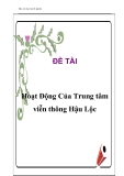 Báo cáo thực tập: Hoạt động của trung tâm viễn thông Hậu Lộc