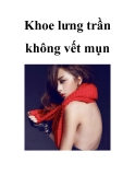 Khoe lưng trần không vết mụn