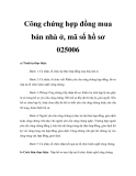 Công chứng hợp đồng mua bán nhà ở, mã số hồ sơ 025006