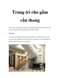 Trang trí cho gầm cầu thang 