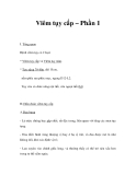 Viêm tụy cấp – Phần 1 