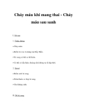 Chảy máu khi mang thai - Chảy máu sau sanh 