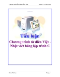 Tiểu luận:  Chương trình từ điển Việt - Nhật viết bằng lập trình C