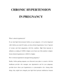 CHRONIC HYPERTENSION IN PREGNANCY 