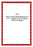 Đề tài " PHÂN TÍCH TÌNH HÌNH QUẢN LÝ  VÀ HIỆU QUẢ SỬ DỤNG VỐN LƯU ĐỘNG "