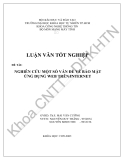 Luận văn tốt nghiệp: Nghiên cứu một số vấn đề về bảo mật và ứng dụng web trên internet