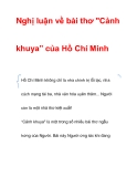 Nghị luận về bài thơ "Cảnhkhuya" của Hồ Chí Minh