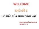 HÔ HẤP CỦA THỦY SINH VẬT