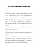 The solitary pulmonary nodule 