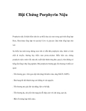 Hội Chứng Porphyrin Niệu 