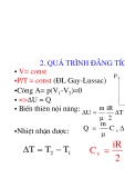 Vật lý đại cương - Nguyên lý thứ nhất nhiệt động lực học phần 2