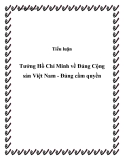 Tiểu luận Tưởng Hồ Chí Minh về Đảng Cộng sản Việt Nam - Đảng cầm quyền