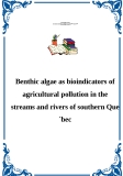Benthic algae as bioindicators of agricultural pollution in the streams and rivers of southern Que´bec