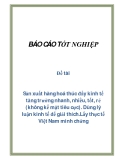 Đề tài: Sản xuất hàng hoá thúc đẩy kinh tế tăng trưởng nhanh, nhiều, tốt, rẻ (không kể mặt tiêu cực). Dùng lý luận kinh tế để giải thích.Lấy thực tế Việt Nam minh chứng