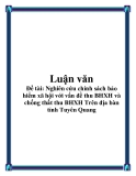 Nghiên cứu chính sách bảo hiểm xã hội với vấn đề thu BHXH và chống thất thu BHXH Trên địa bàn tỉnh Tuyên Quang